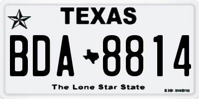 TX license plate BDA8814