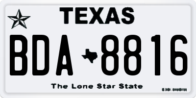 TX license plate BDA8816