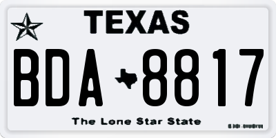 TX license plate BDA8817