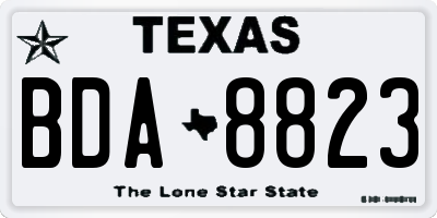 TX license plate BDA8823
