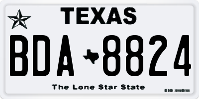 TX license plate BDA8824