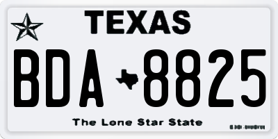 TX license plate BDA8825