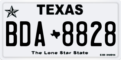 TX license plate BDA8828