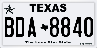 TX license plate BDA8840
