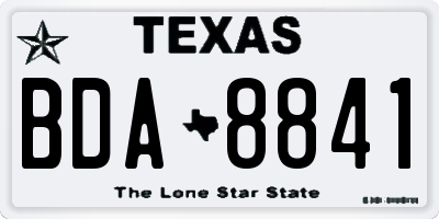TX license plate BDA8841