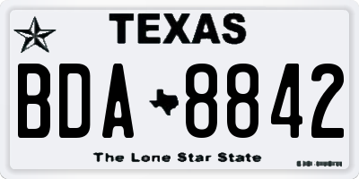 TX license plate BDA8842