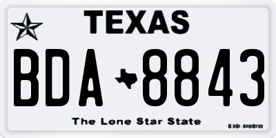 TX license plate BDA8843