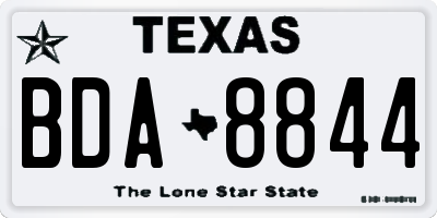 TX license plate BDA8844