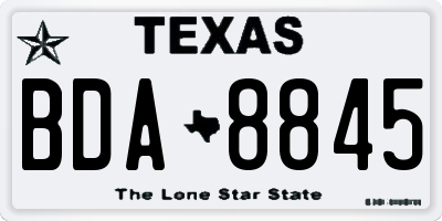 TX license plate BDA8845