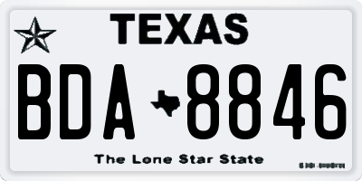 TX license plate BDA8846