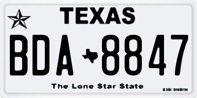 TX license plate BDA8847