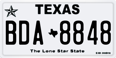 TX license plate BDA8848