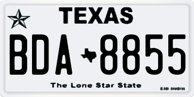TX license plate BDA8855