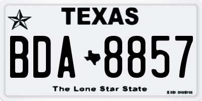 TX license plate BDA8857