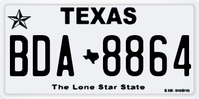 TX license plate BDA8864