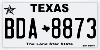 TX license plate BDA8873