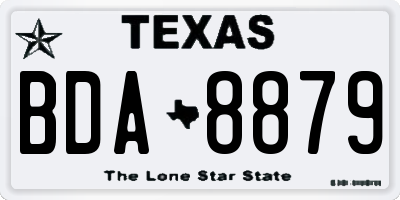 TX license plate BDA8879