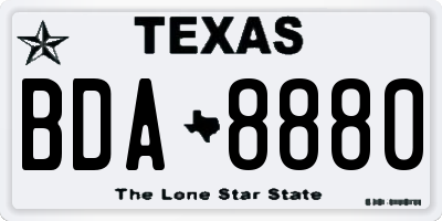 TX license plate BDA8880