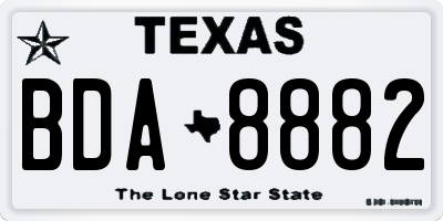 TX license plate BDA8882