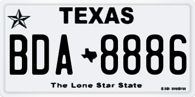 TX license plate BDA8886