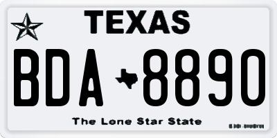 TX license plate BDA8890