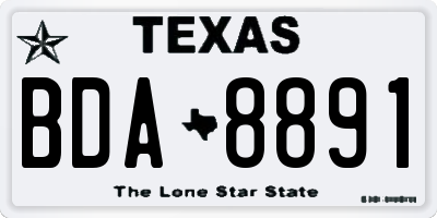 TX license plate BDA8891
