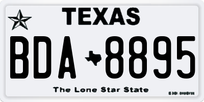 TX license plate BDA8895