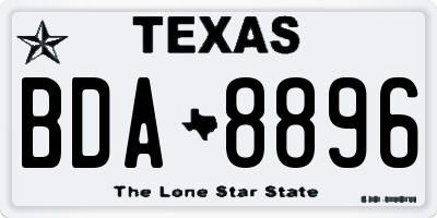 TX license plate BDA8896