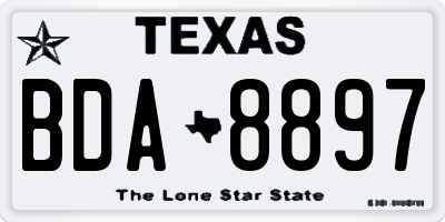 TX license plate BDA8897