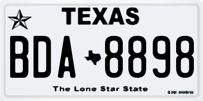 TX license plate BDA8898