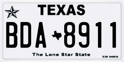 TX license plate BDA8911