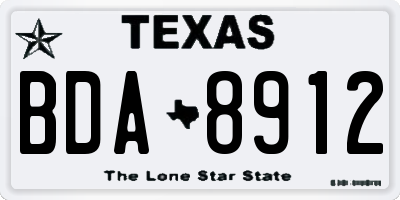 TX license plate BDA8912