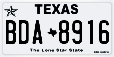 TX license plate BDA8916