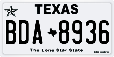 TX license plate BDA8936