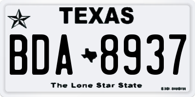 TX license plate BDA8937