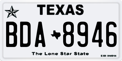 TX license plate BDA8946