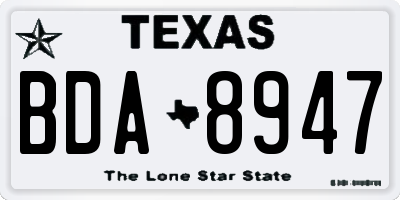 TX license plate BDA8947