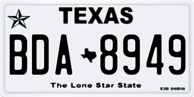 TX license plate BDA8949