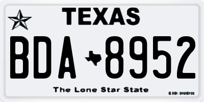 TX license plate BDA8952