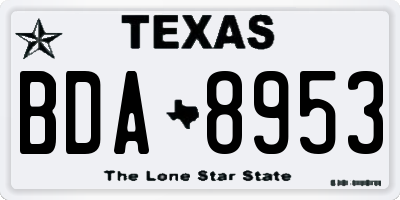 TX license plate BDA8953