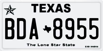 TX license plate BDA8955