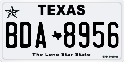 TX license plate BDA8956