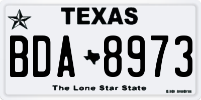 TX license plate BDA8973