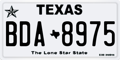 TX license plate BDA8975