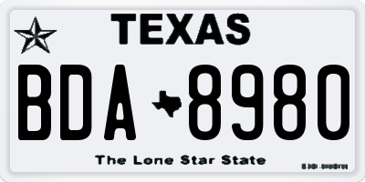 TX license plate BDA8980