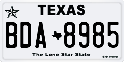 TX license plate BDA8985