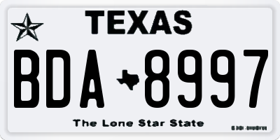 TX license plate BDA8997