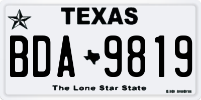 TX license plate BDA9819