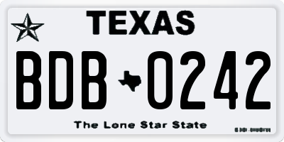 TX license plate BDB0242