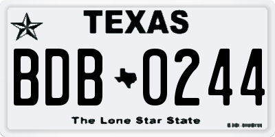 TX license plate BDB0244
